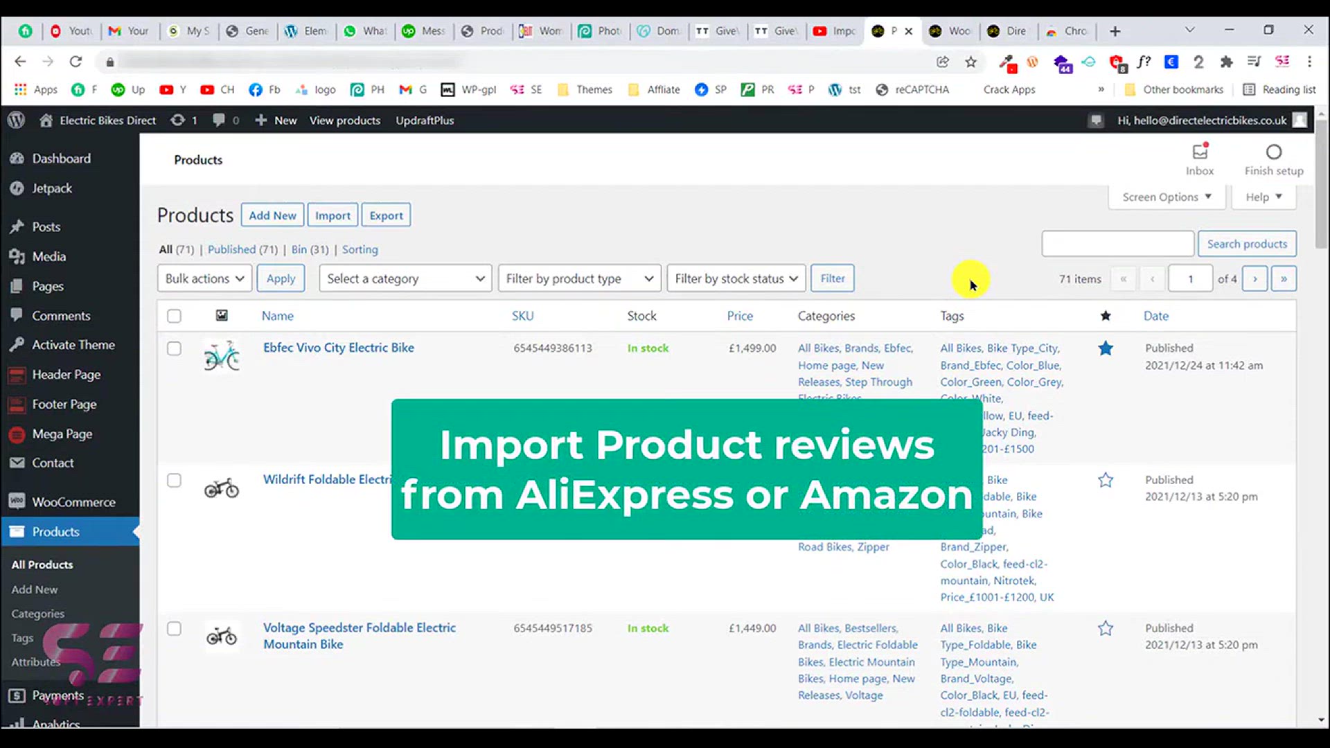 'Video thumbnail for How to import reviews from aliexpress or Amazon into WooCommerce 2022'