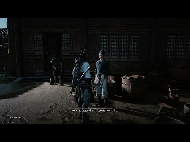 Video thumbnail for Where Winds Meet - The Savior In Disguise: Main South Gate Stone: Return To The Inn | Talk To Waiter