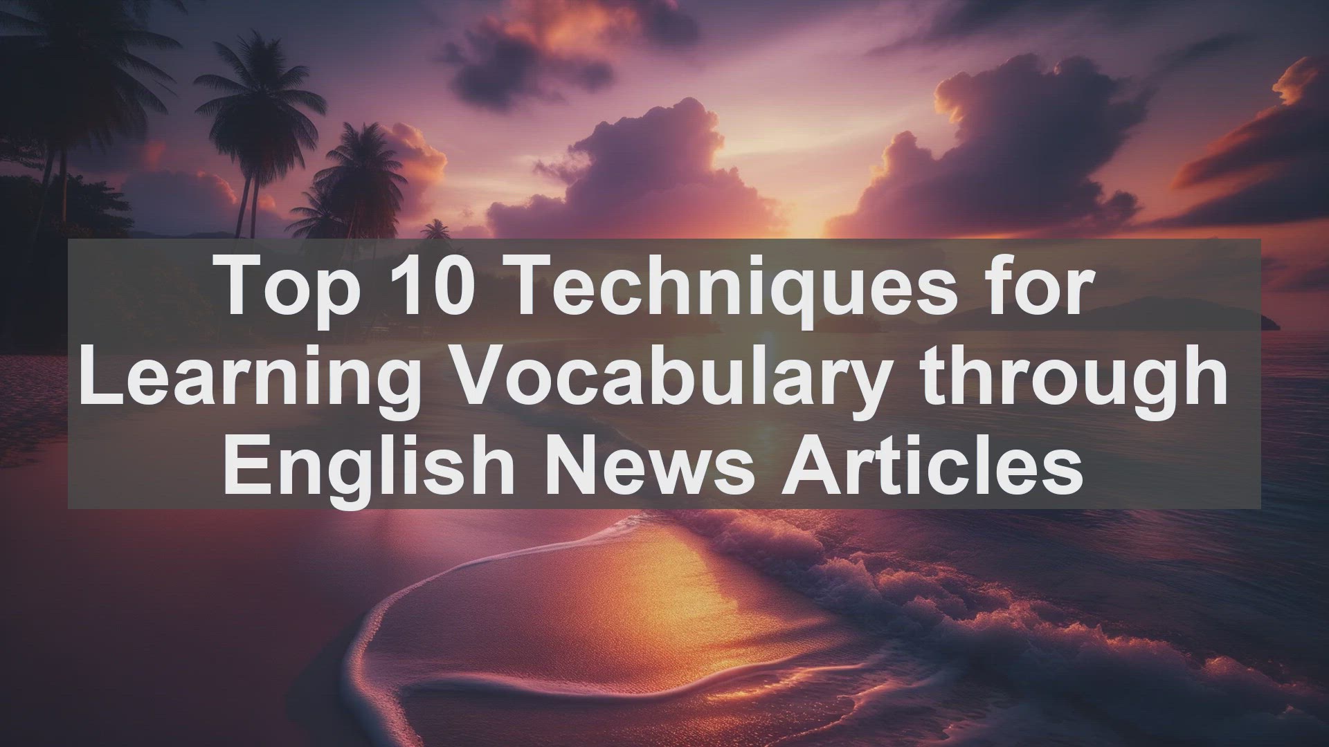 'Video thumbnail for Top 10 Techniques for Learning Vocabulary through English News Articles'