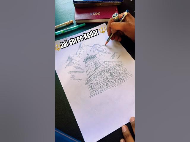 Video thumbnail for How to draw Kedarnath temple 🛕 #kedarnath #howtodraw #drawing #art #viral #fyp #explore #shorts