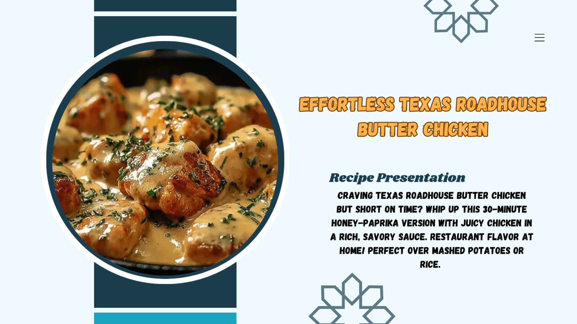 Video thumbnail for Effortless Texas Roadhouse Butter Chicken