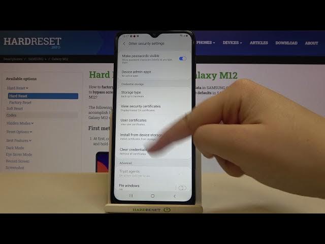 Video thumbnail for How to Clear Credentials in SAMSUNG Galaxy M12 – Remove Certificates