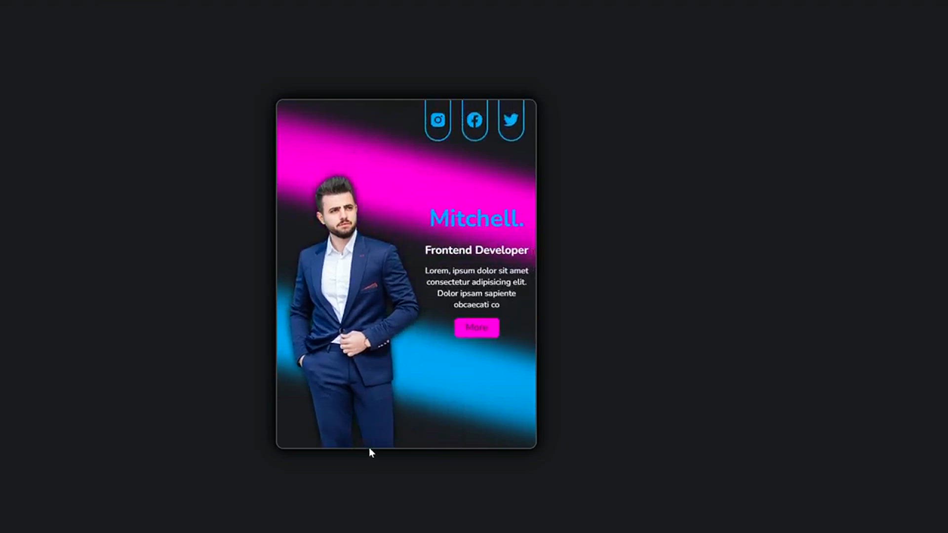 'Video thumbnail for Animated Profile Card Design using HTML & CSS.'