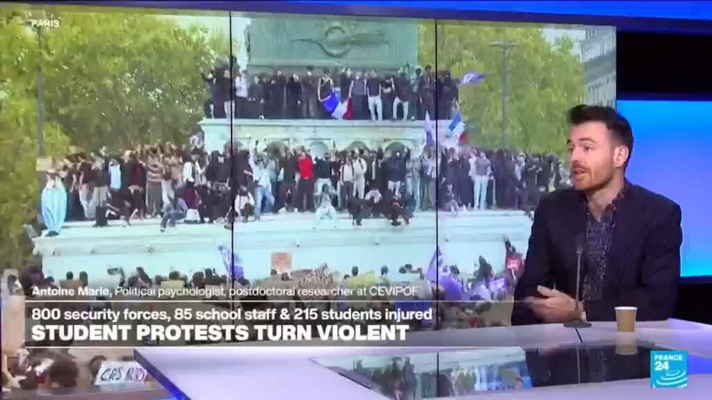 Video thumbnail for French student protests: Police impunity ‘below' the standards of a 'well-functioning democracy’