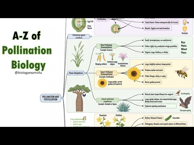 Video thumbnail for A to Z of Pollination Biology|| Pollination Types, Agents, Contrivances, Importance and Challenges