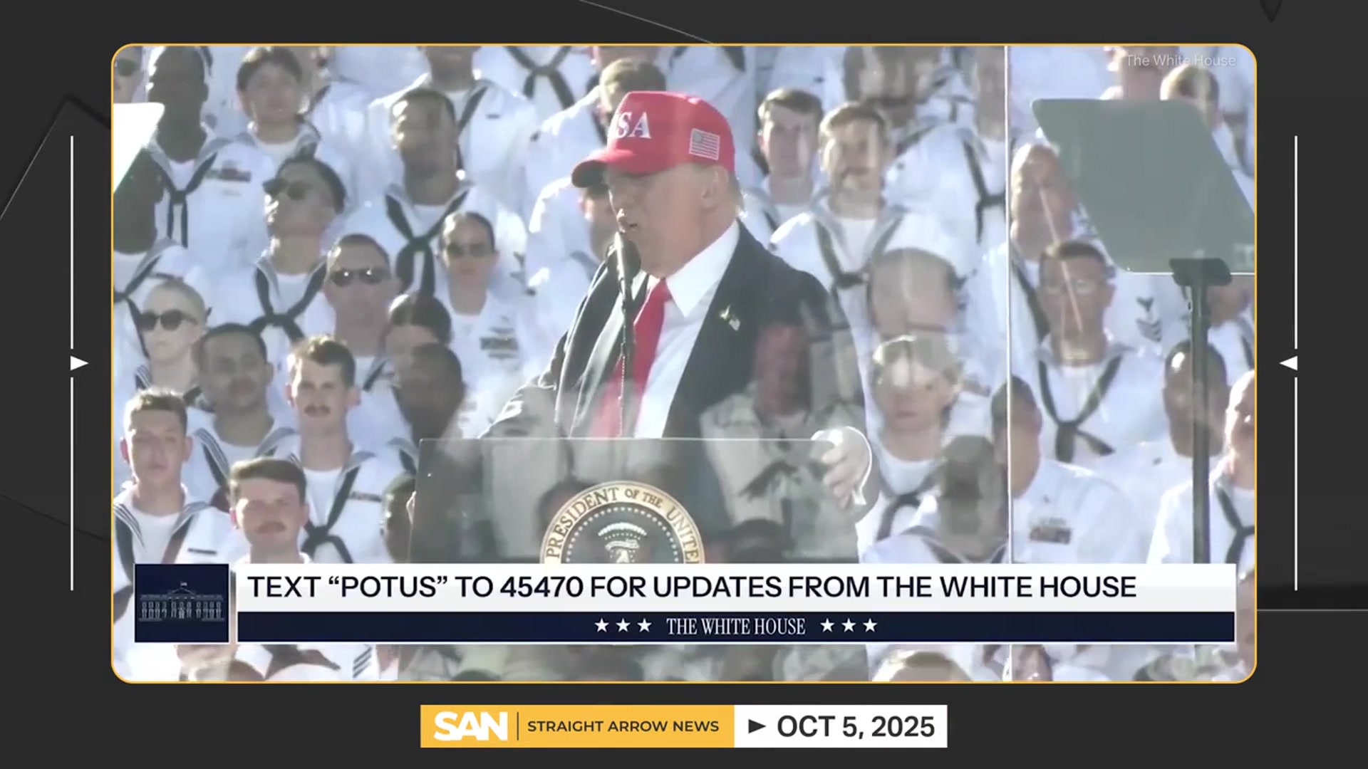 'Video thumbnail for Trump honors US Navy’s 250th anniversary amid government shutdown'