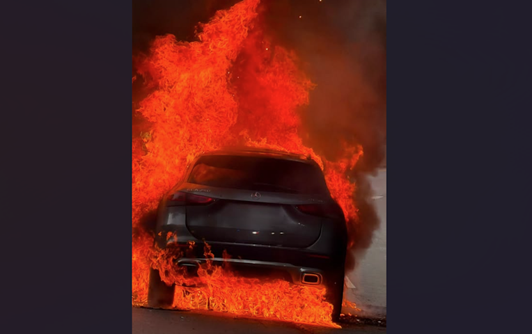 Video thumbnail for Vehicle fire causes delays on Route 9A in Ossining