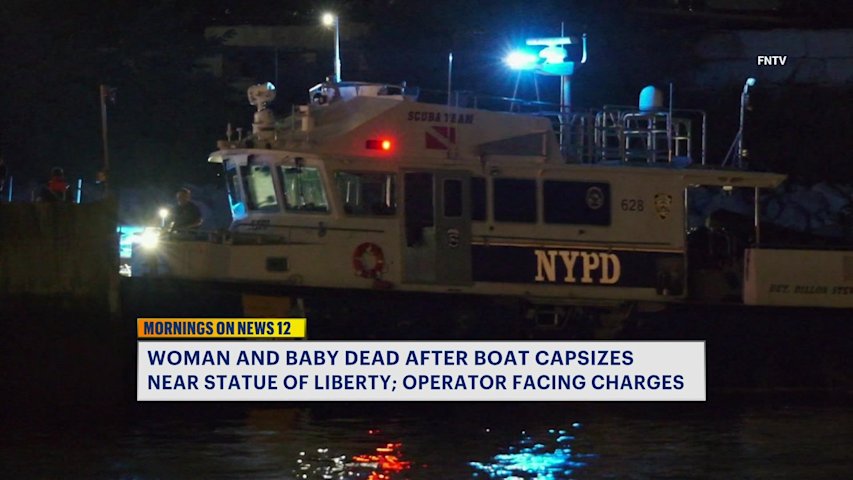 Video thumbnail for Woman, baby die after boat capsizes near Statue of Liberty; operator facing charges