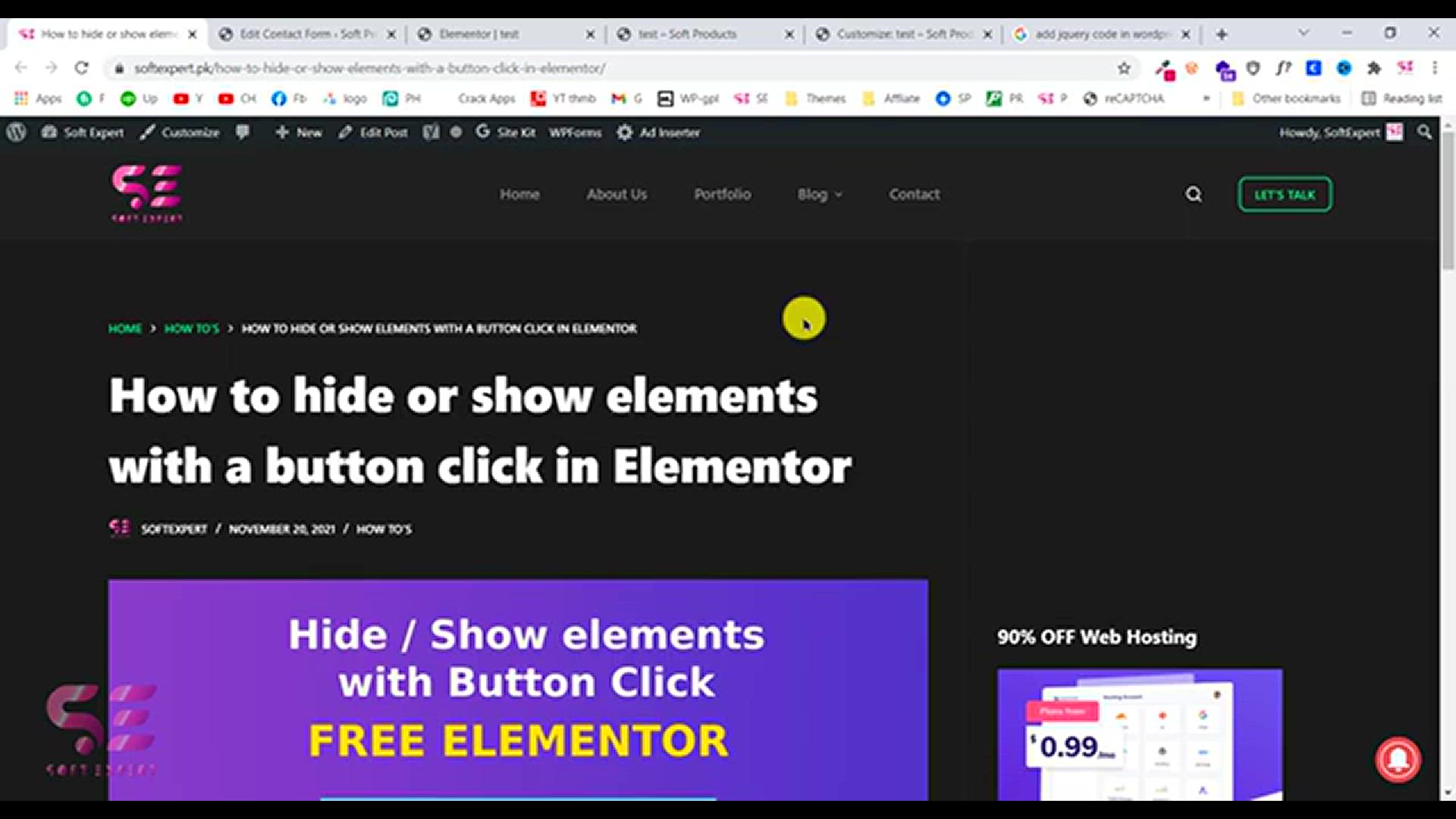 'Video thumbnail for Elementor Hide Or Show Section On Button Click - Free and Easy'