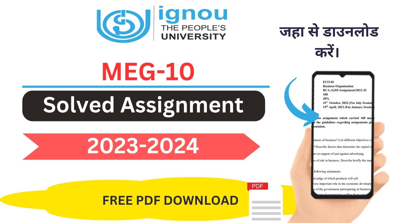 Video thumbnail for IGNOU MEG 10 Solved Assignment 2023-24 PDF | IGNOU MA English Solved Assignment 2023-24 PDF