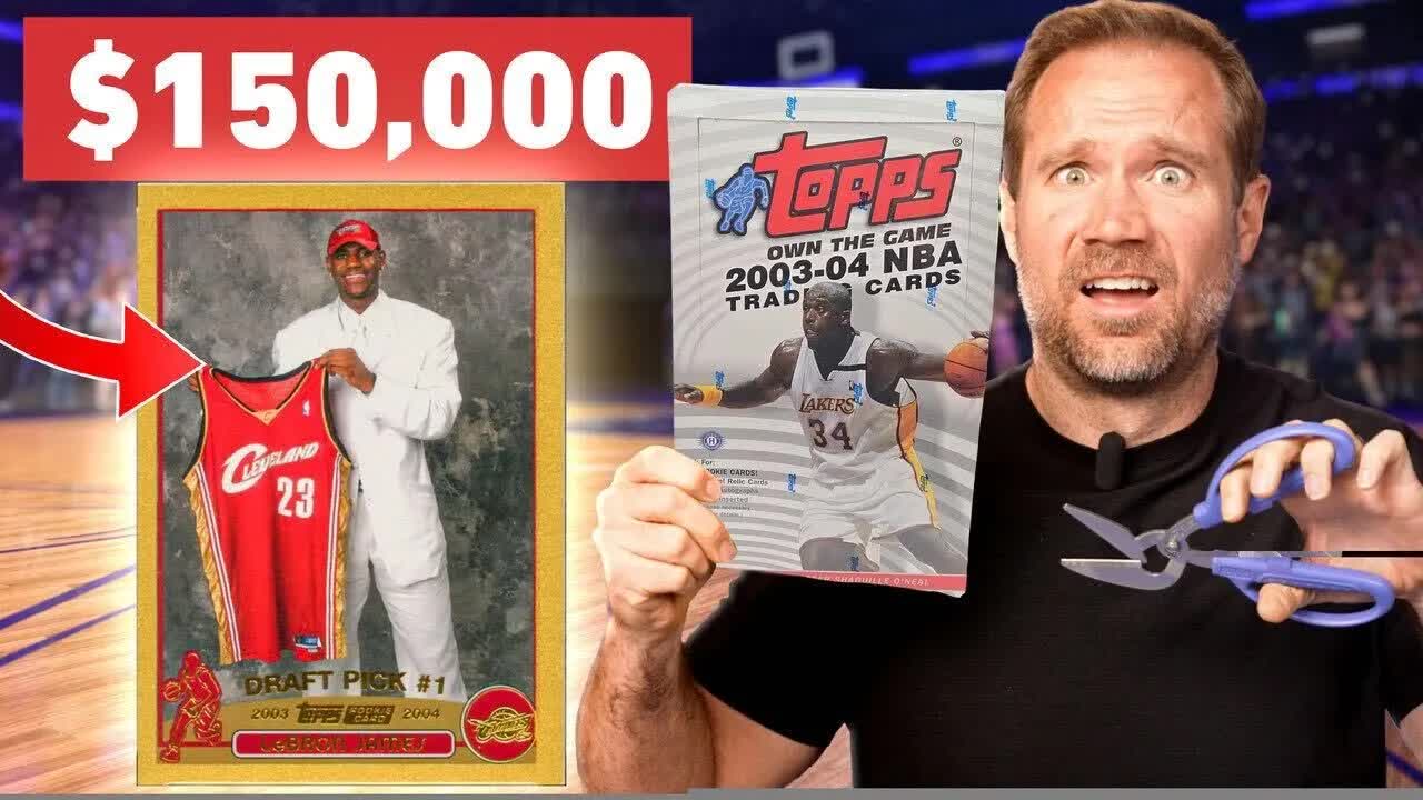 Video thumbnail for sports card investor: opening a $3,000 box for a $150,000 lebron james rookie card!