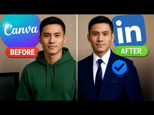 'Video thumbnail for How to Turn a Casual Photo into a Professional Headshot Using Canva'
