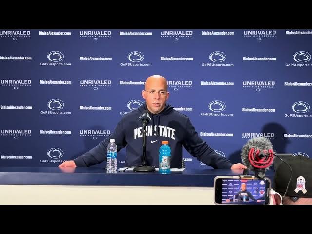 Video thumbnail for Penn State football: James Franklin speaks after Rutgers win