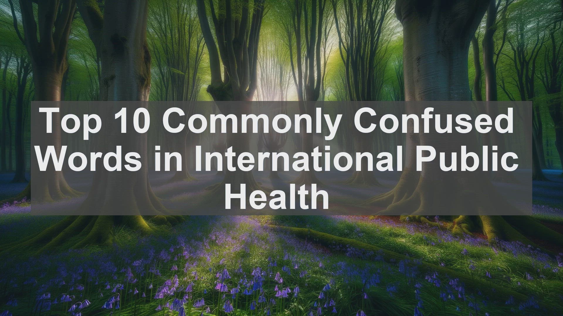 'Video thumbnail for Top 10 Commonly Confused Words in International Public Health'