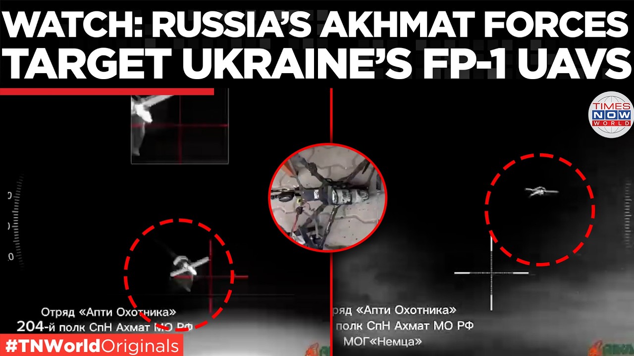 Video thumbnail for NEW BATTLEFIELD FOOTAGE: Russia's Akhmat Forces Target Ukrainian FP-1 Drones | Times Now World