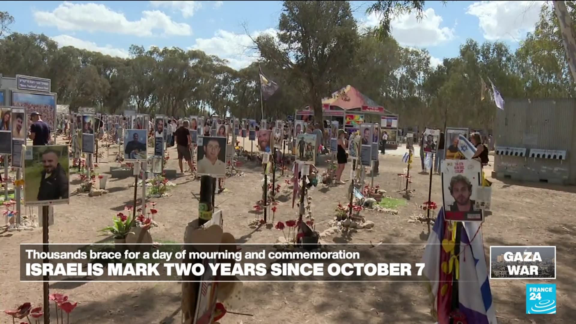 'Video thumbnail for Israelis mark two years since October 7'