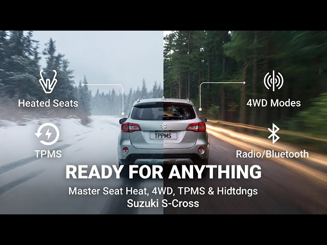 Video thumbnail for Suzuki SX4 S-Cross (2013–2021) – Seat Heating, TPMS, 4WD Modes, Radio & Hidden Settings