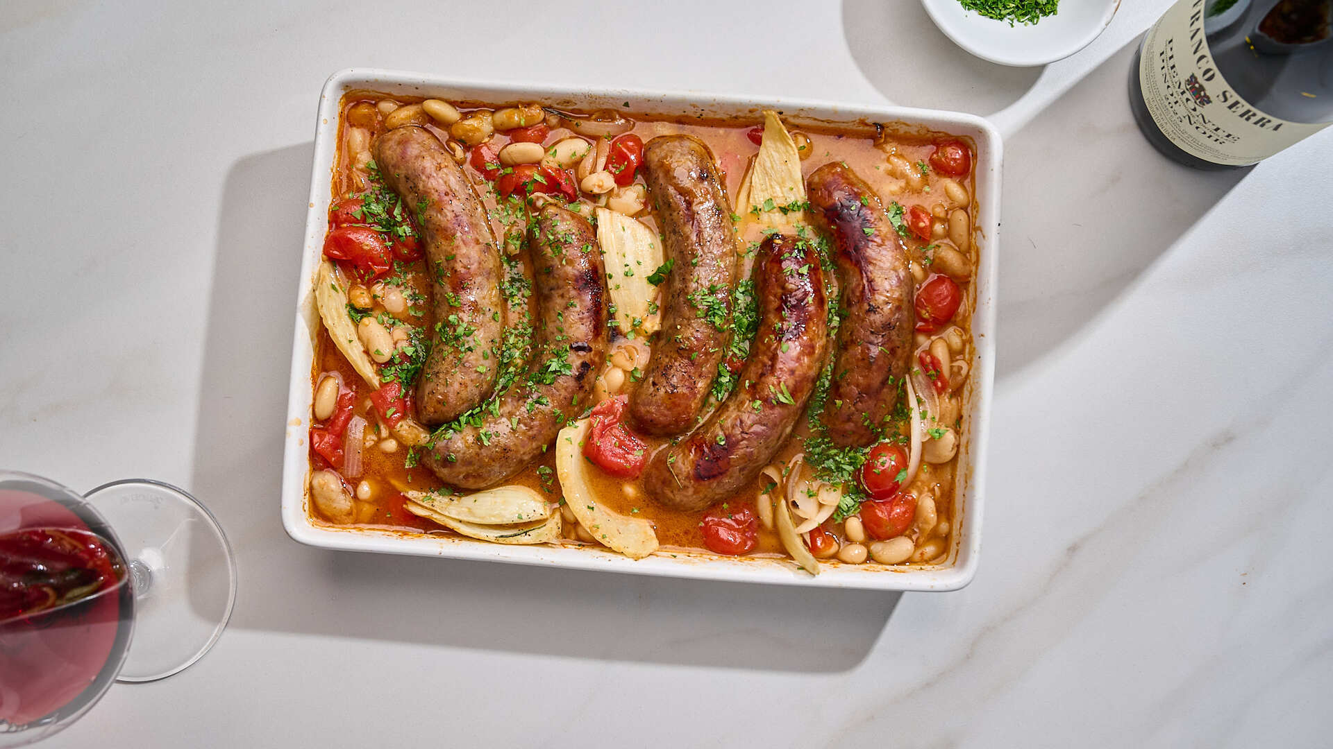 Video thumbnail for One-Pan Italian Sausage And Cannellini Bean Dinner Recipe