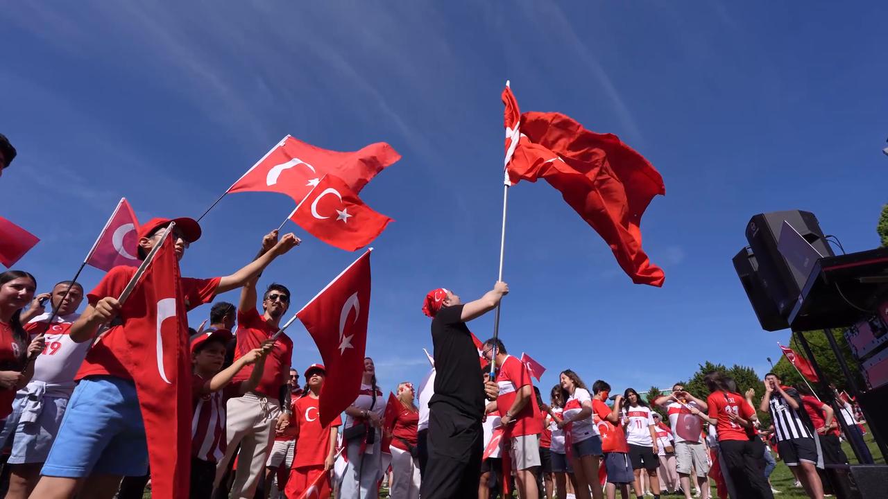 Video thumbnail for Canada: Türkiye supporters gather in Vancouver ahead of World Cup match against Australia.