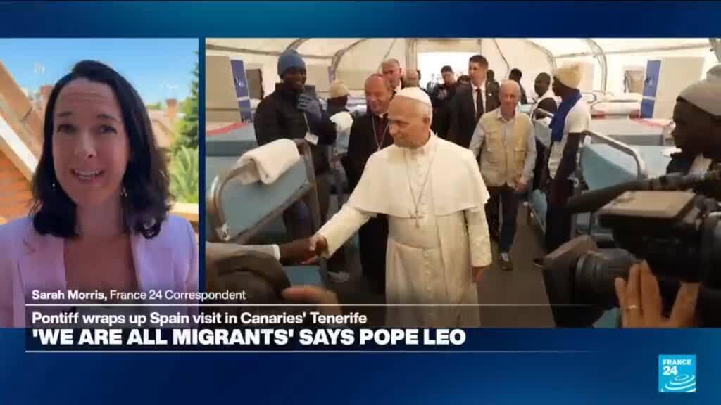Video thumbnail for 'All of us of are migrants,' pope says in Canary Islands as Spain trip wraps up