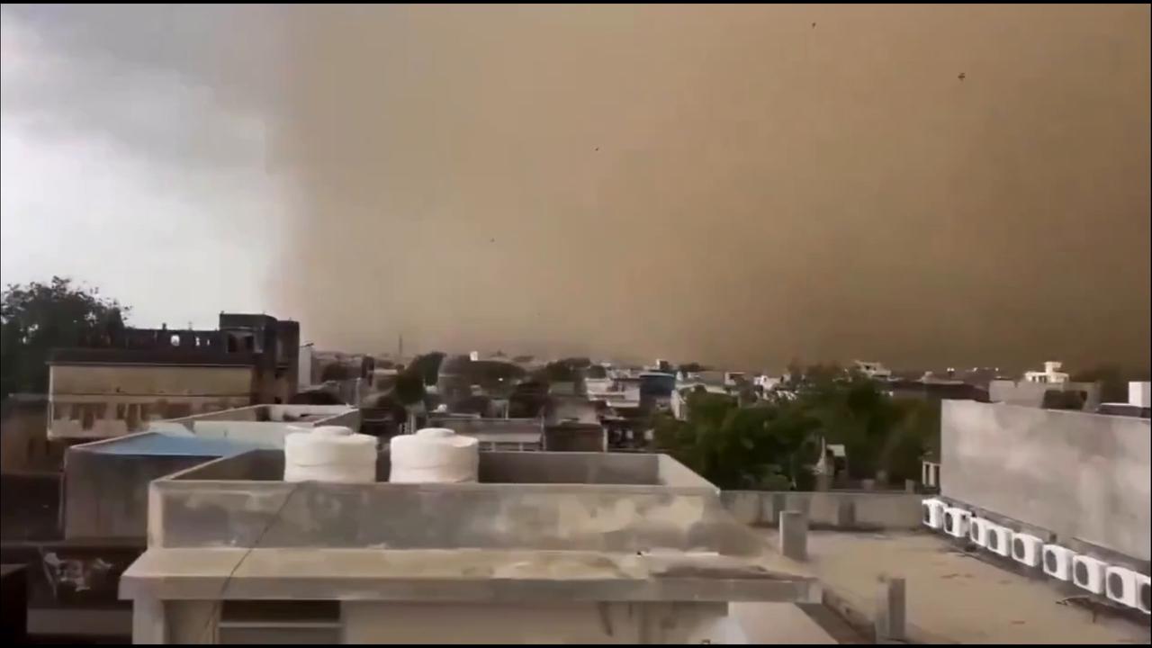 Video thumbnail for India: Massive Dust Storm Swallows Churu as Daylight Turns to Darkness in Rajasthan.