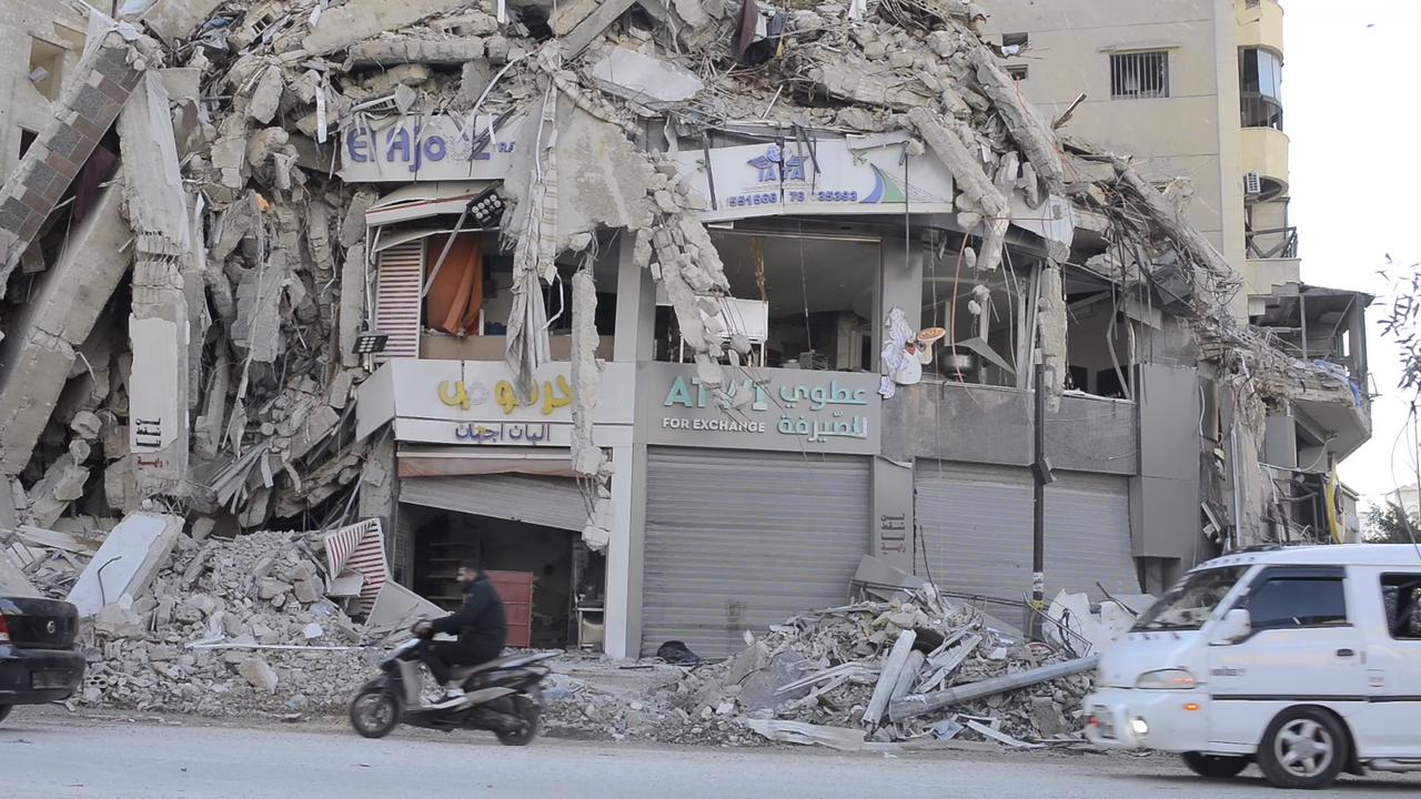 Video thumbnail for Lebanon: Beirut Buildings Bear Strike Damage.