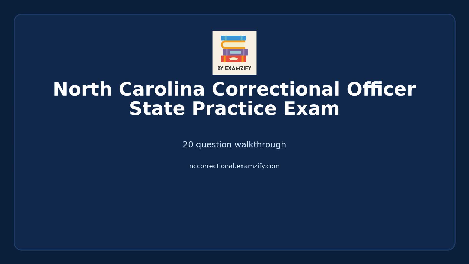 Video thumbnail for North Carolina Correctional Officer State Practice Exam