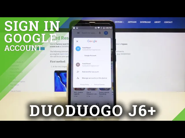 Video thumbnail for How to Add Second Account to Google Play Store in DuoDuoGo J6+ – Add Another Gmail Account