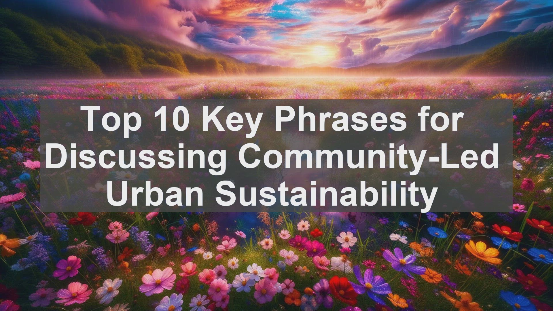 'Video thumbnail for Top 10 Key Phrases for Discussing CommunityLed Urban Sustainability'