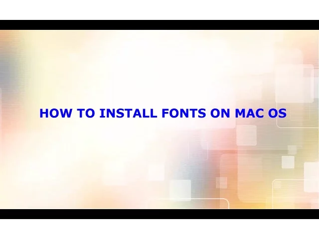Video thumbnail for How to install font on MAC OS