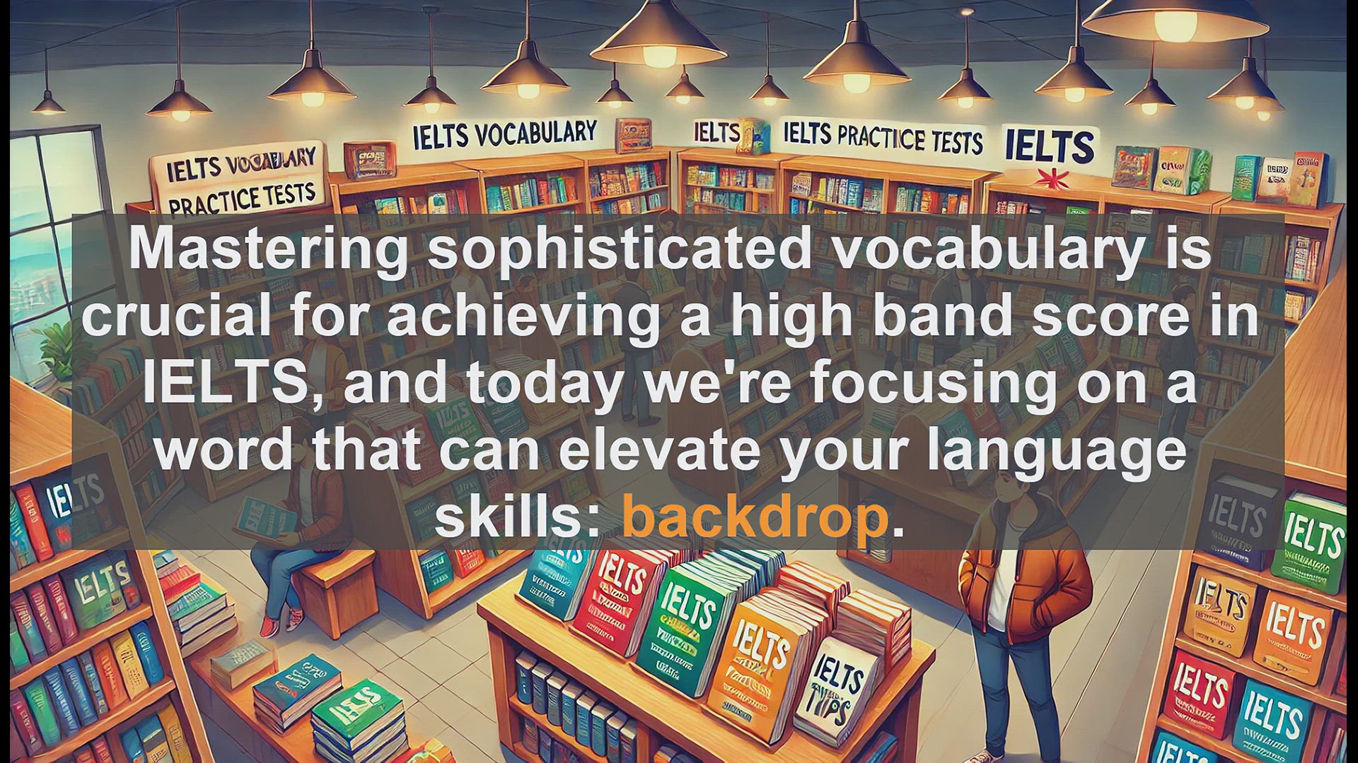 'Video thumbnail for 5000 Must Know IELTS 8.0 Vocabulary - IELTS Vocabulary: Understanding and Using 'Backdrop''