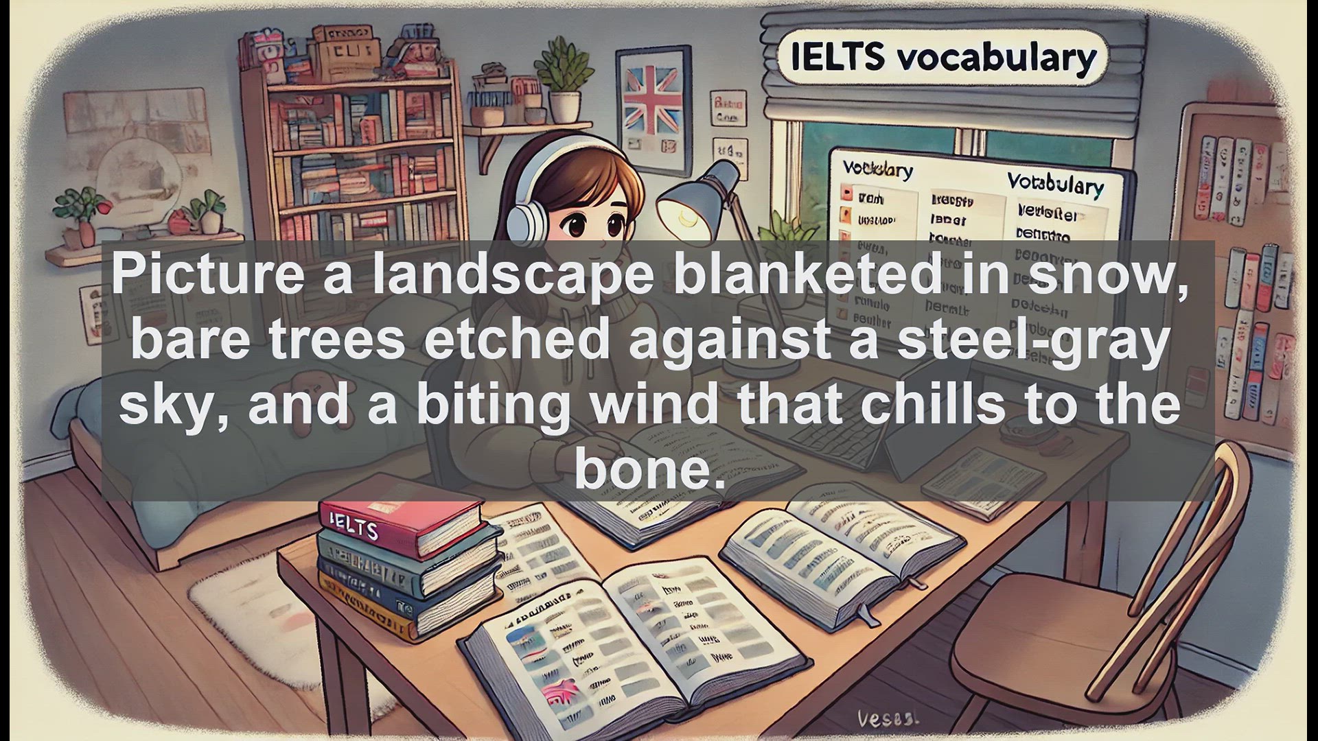 'Video thumbnail for 2000 Must Know IELTS 9.0 Vocabulary - Wintry: Mastering the Essence of Cold in Language'