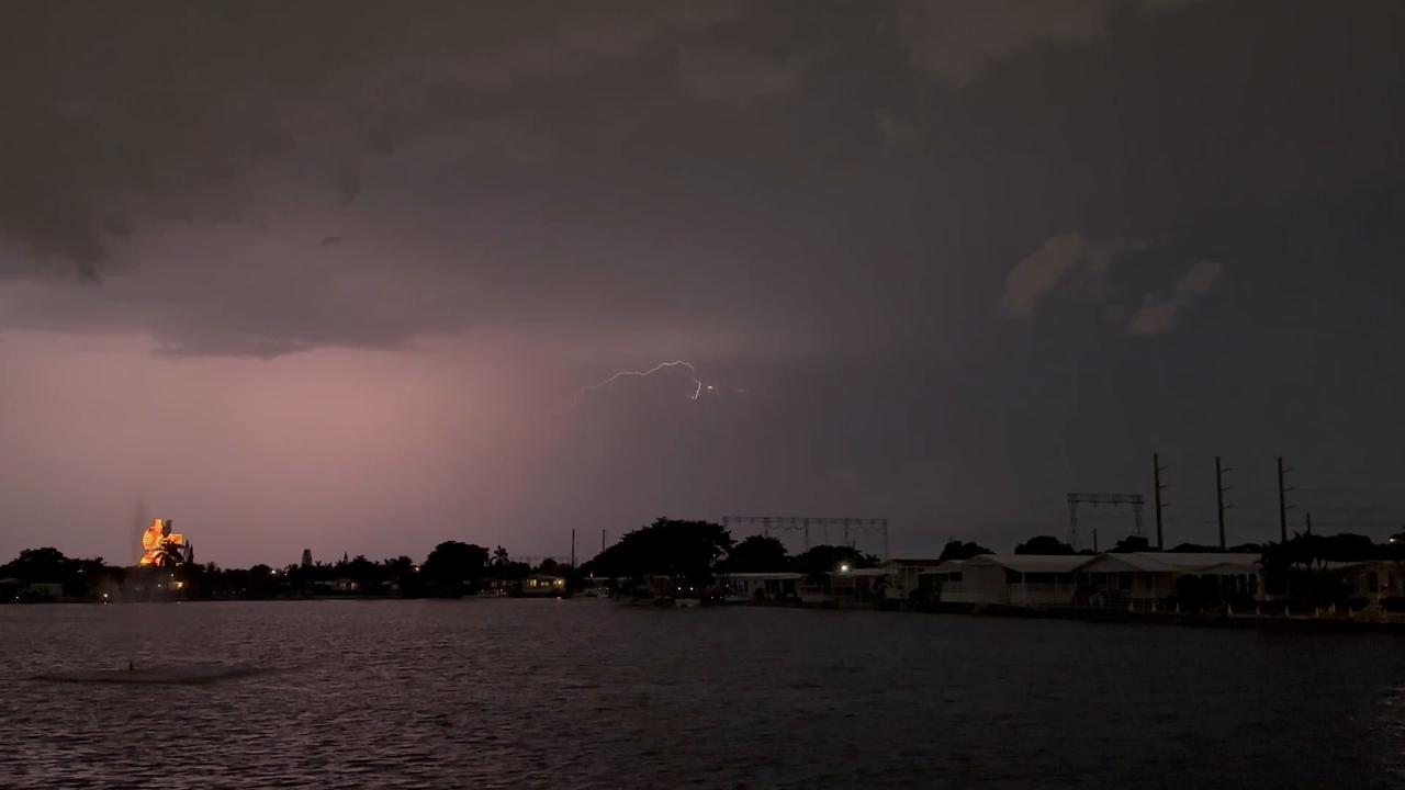 Video thumbnail for US: Lightning show in the sky over Dania Beach.