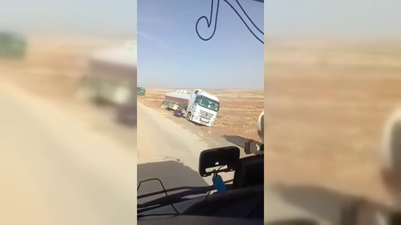 Video thumbnail for Syria: Iraqi Oil Tankers Trapped In Syria Floods.
