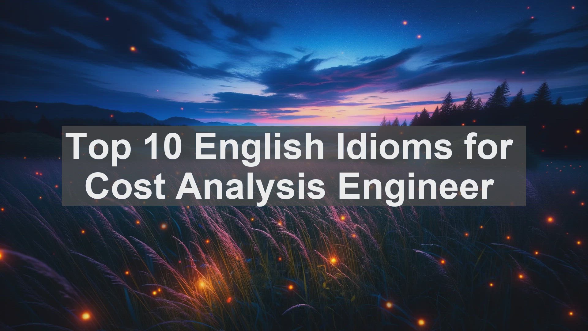 'Video thumbnail for Top 10 English Idioms for Cost Analysis Engineer'