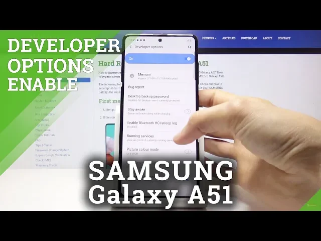 Video thumbnail for How to Enable Developer Options in Samsung Galaxy A51 – OTG Connection