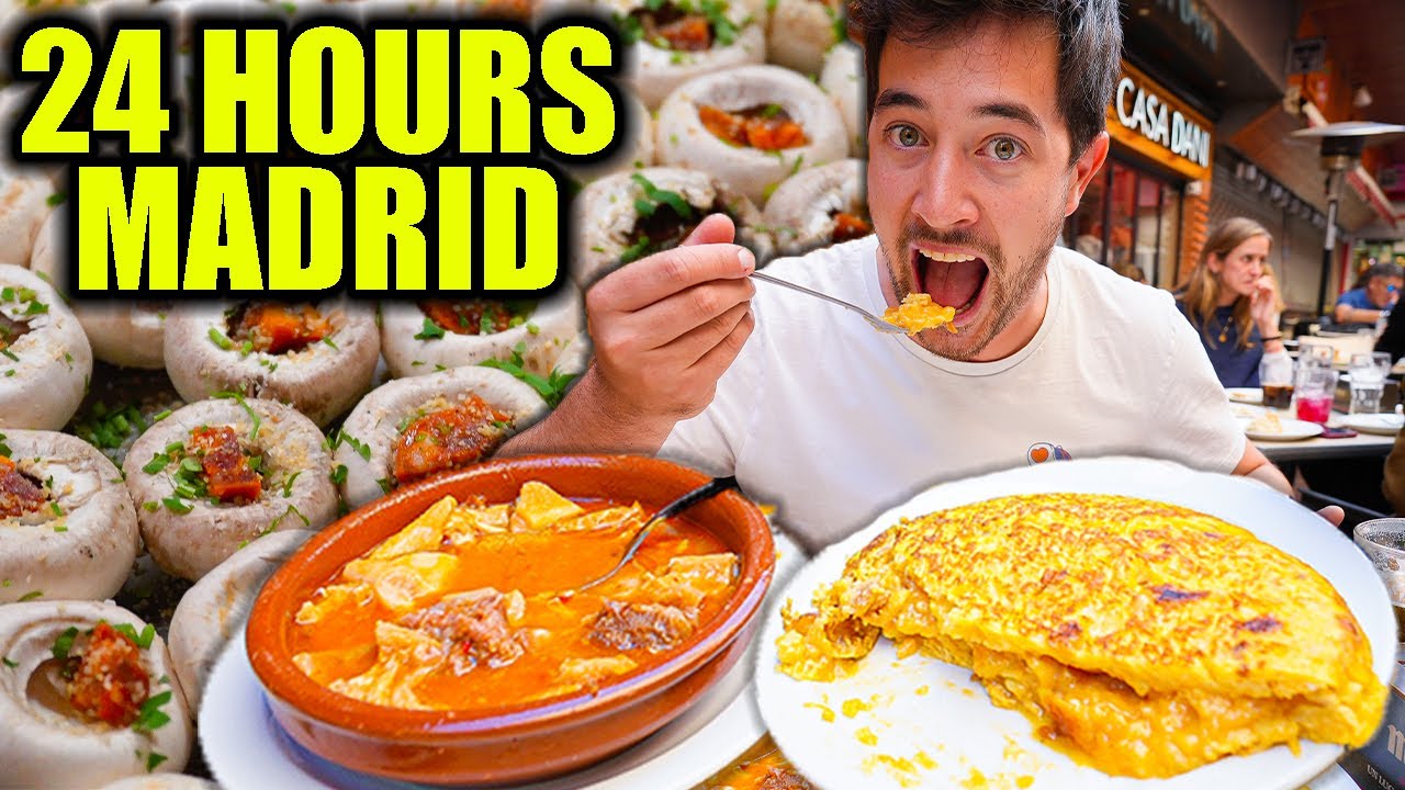 Video thumbnail for 24 Hours of Spanish Food in Madrid STREET FOOD to SEAFOOD in Spain's Foodie Capital!