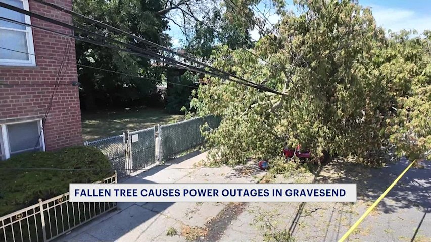 Video thumbnail for Gravesend residents spend sweltering Fourth of July waiting for power restoration following storm damage