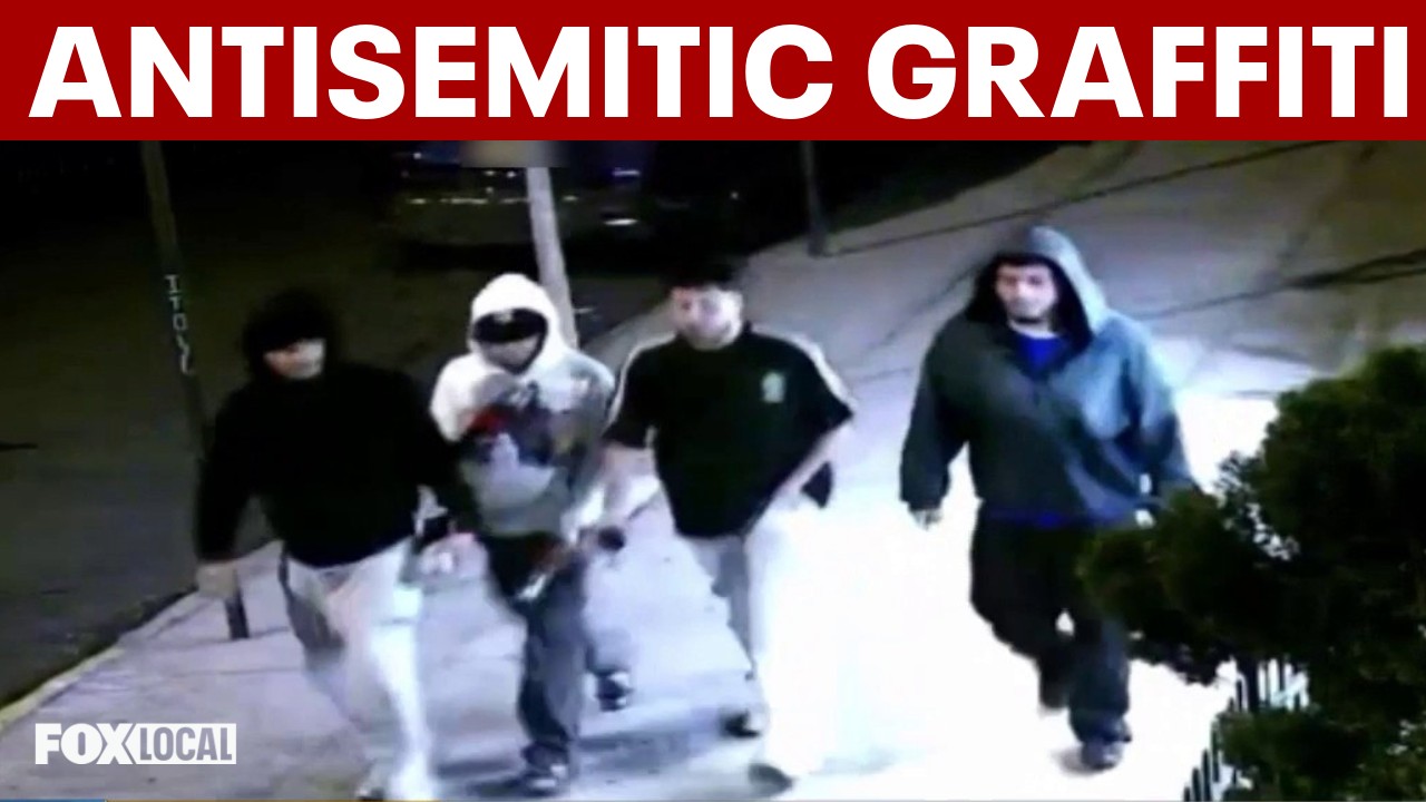 Video thumbnail for New video shows suspects in Queens antisemitic graffiti spree