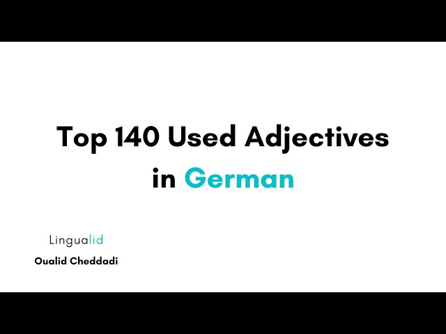 Video thumbnail for Top 140 Used Adjectives in German