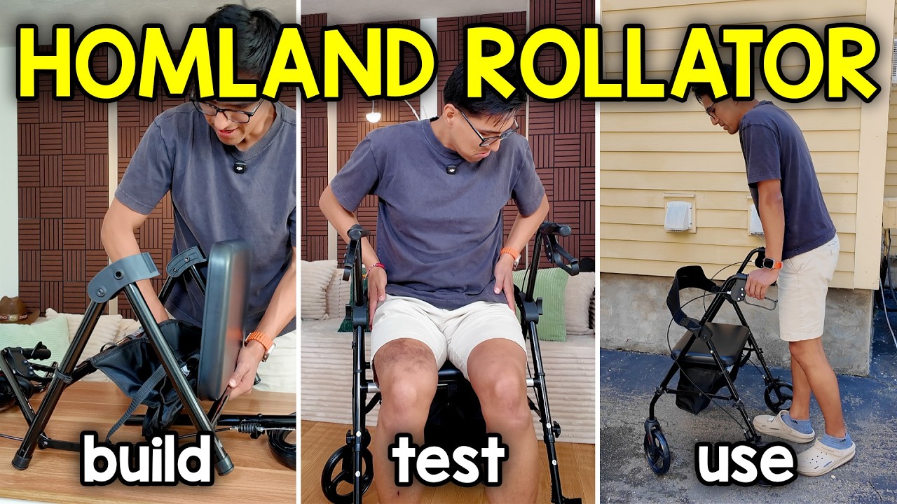 Video thumbnail for Homland Rollator Walker Full Setup And Test