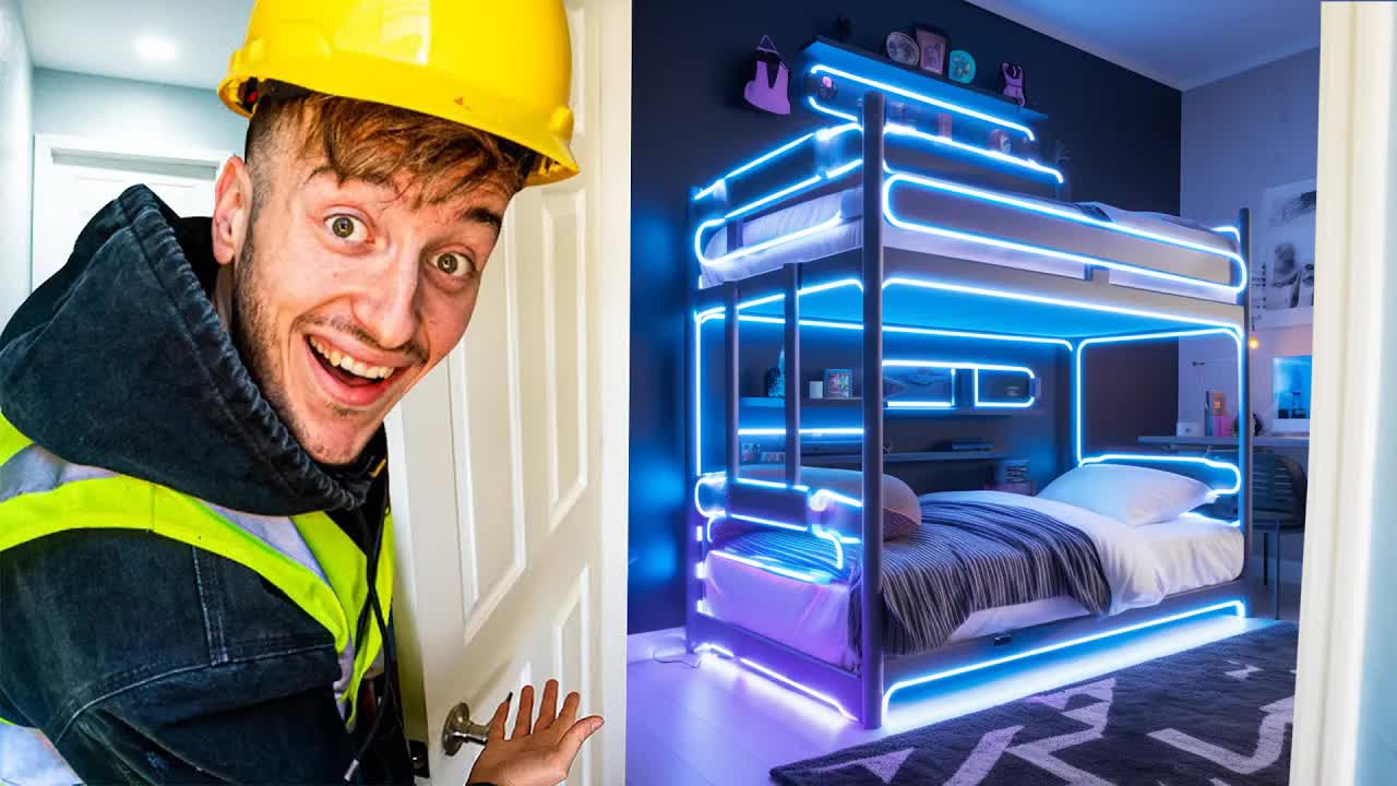 Video thumbnail for frenchiefries: subscriber dream room makeover! epic gaming room & triple bunk bed reveal