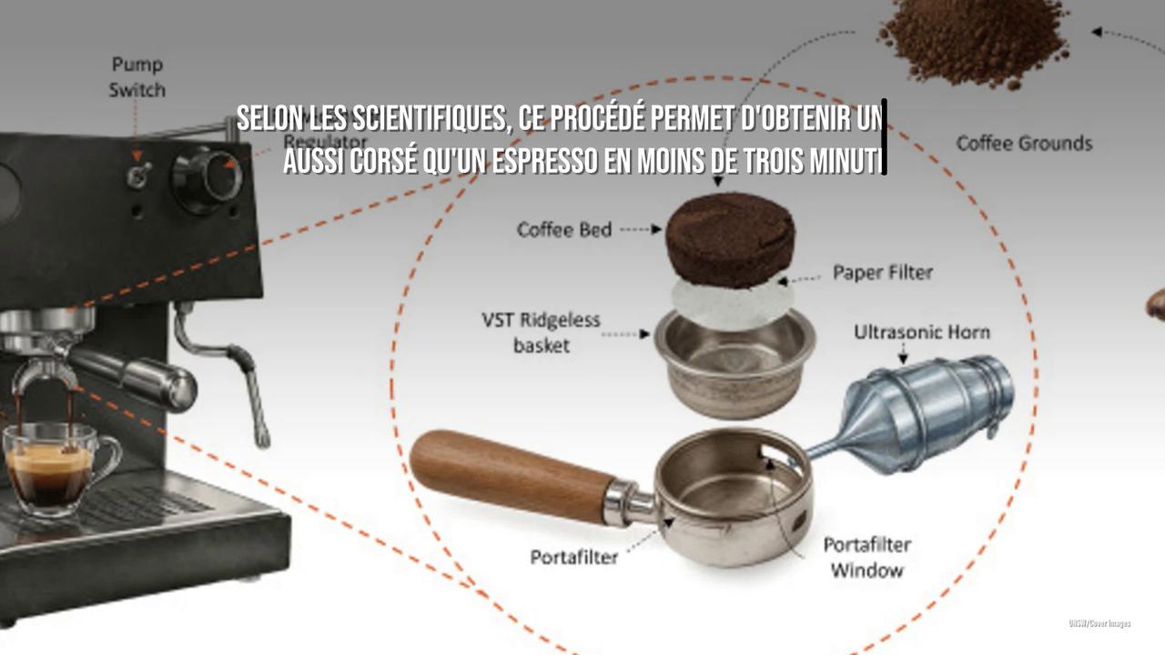 Video thumbnail for Des scientifiques préparent un espresso à l'aide d'eau à température ambiante et d'ondes sonores.