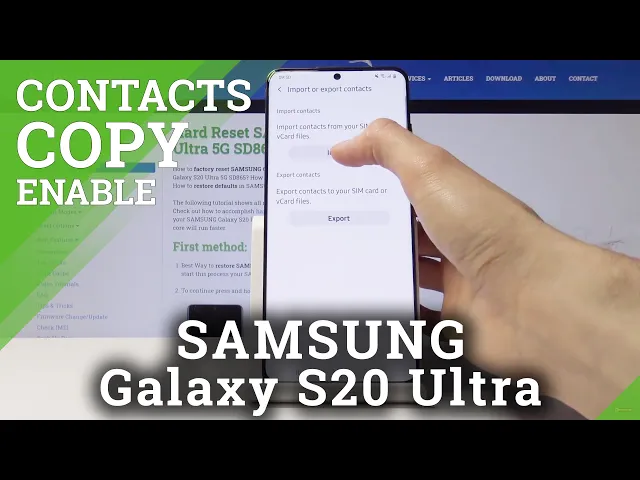 Video thumbnail for How to Transfer Contacts in SAMSUNG Galaxy S20 Ultra – Copy Contacts