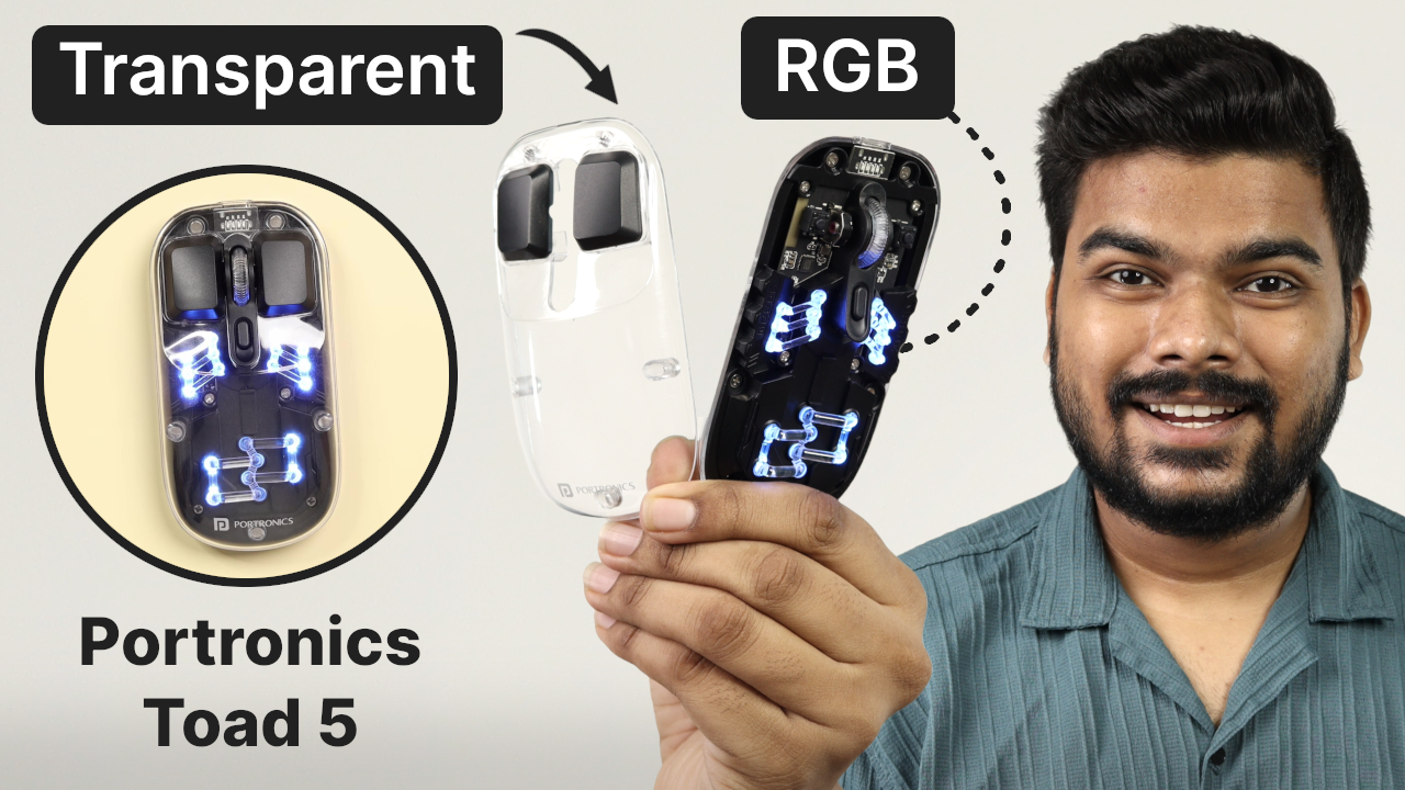 'Video thumbnail for Transparent & RGB Wireless Mouse | Portronics Toad 5 Review'