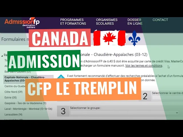 Video thumbnail for DEMANDE D'ADMISSION GRATUITE AU CFP LE TREMPLIN QUÉBEC 🇨🇦 .