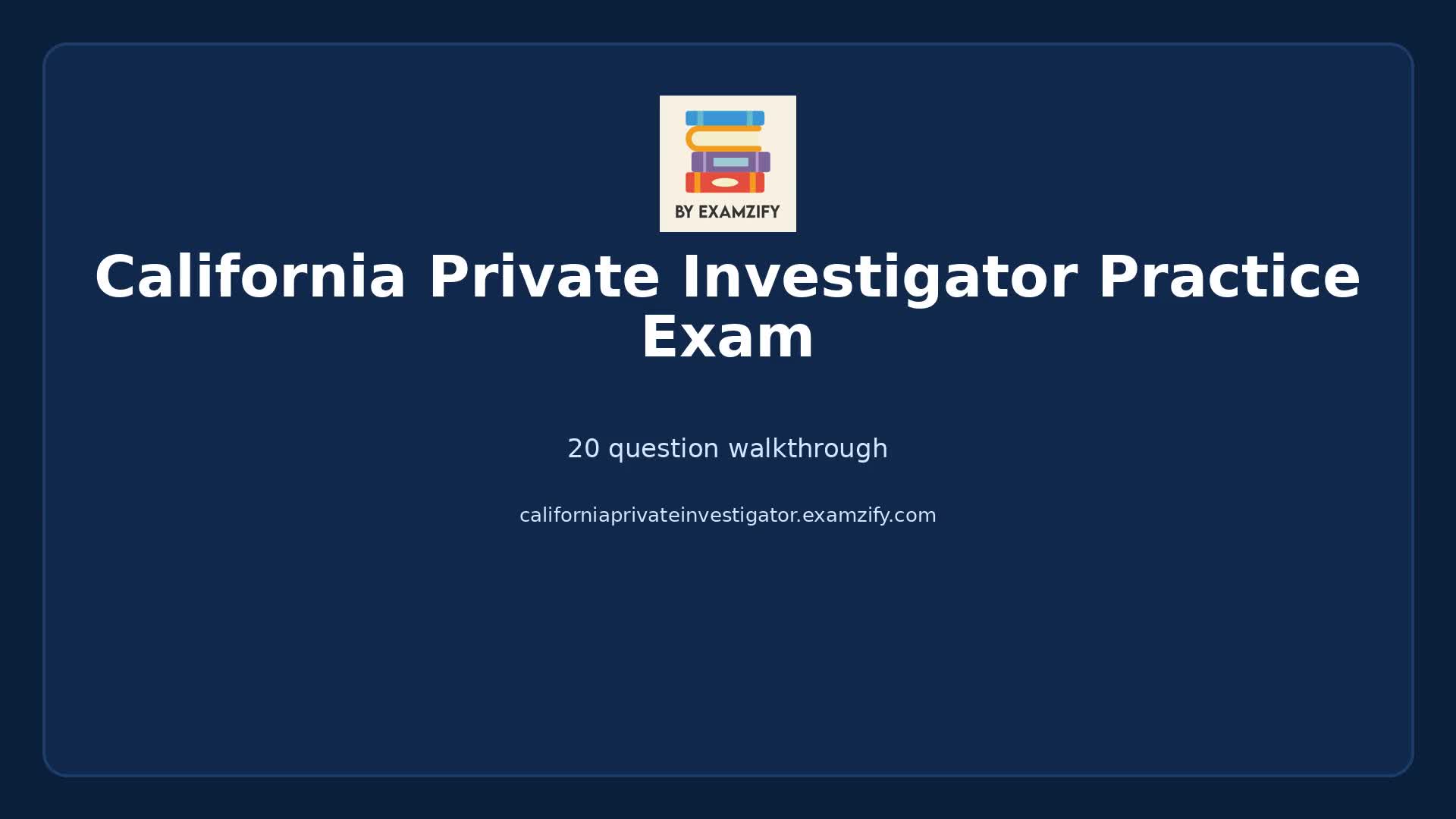 Video thumbnail for California Private Investigator Practice Exam