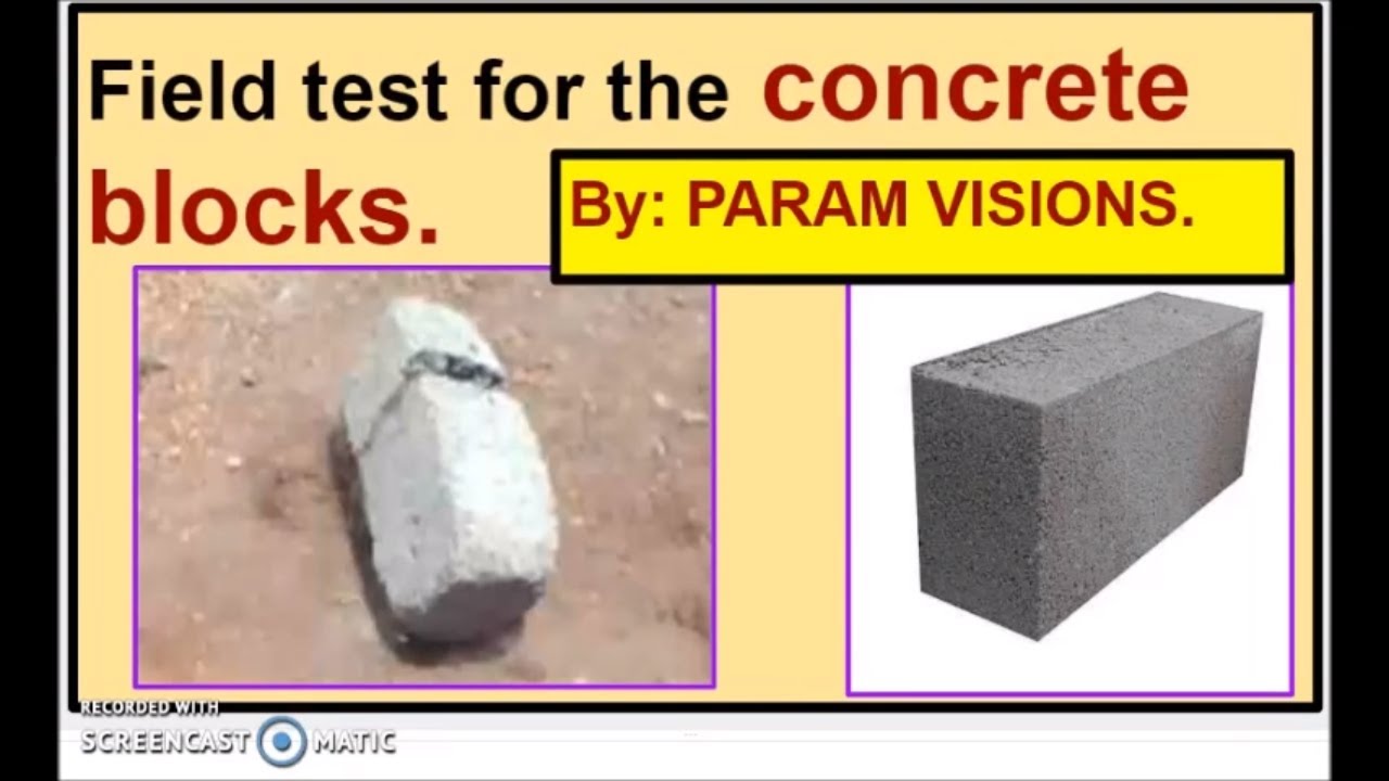 'Video thumbnail for Field test for the concrete blocks/Quality test for the solid concrete blocks.'