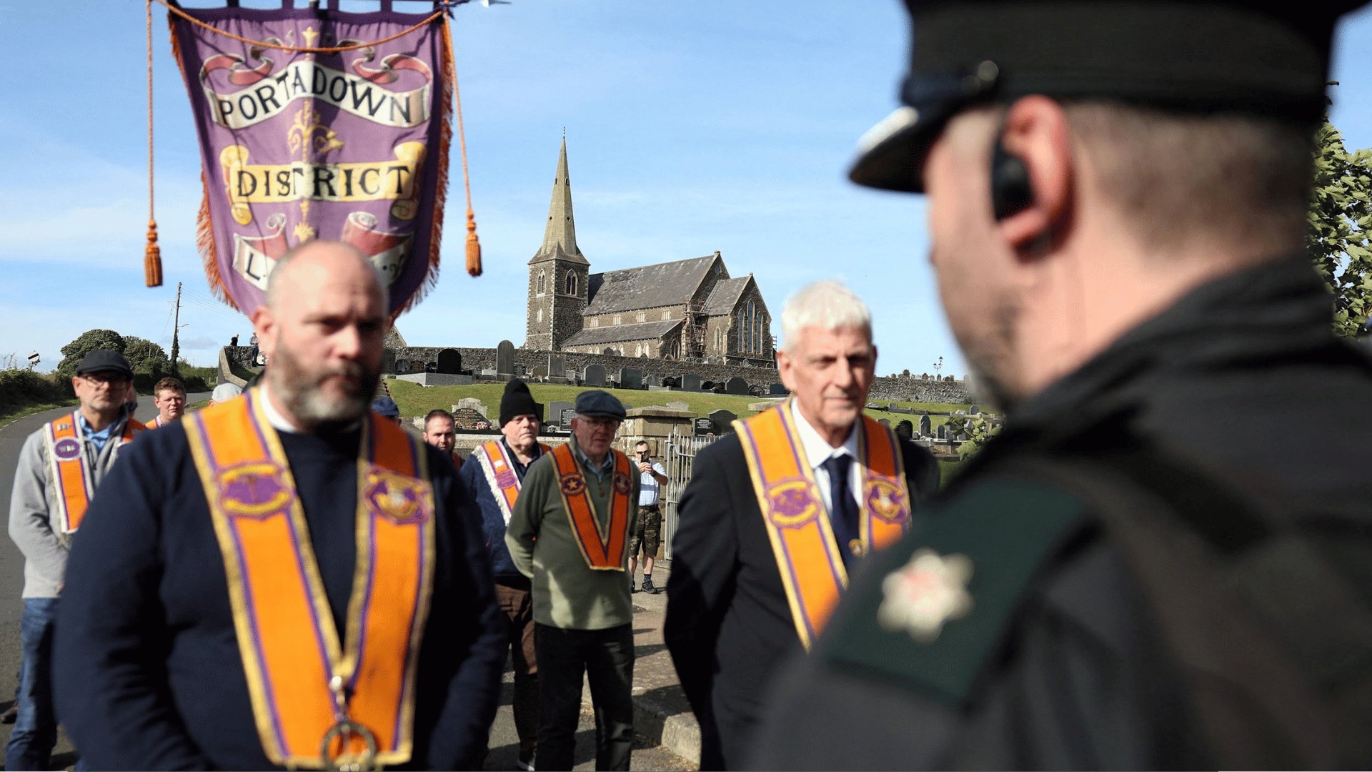 Video thumbnail for Stand-off over contested Orange Order loyalty march in Northern Ireland