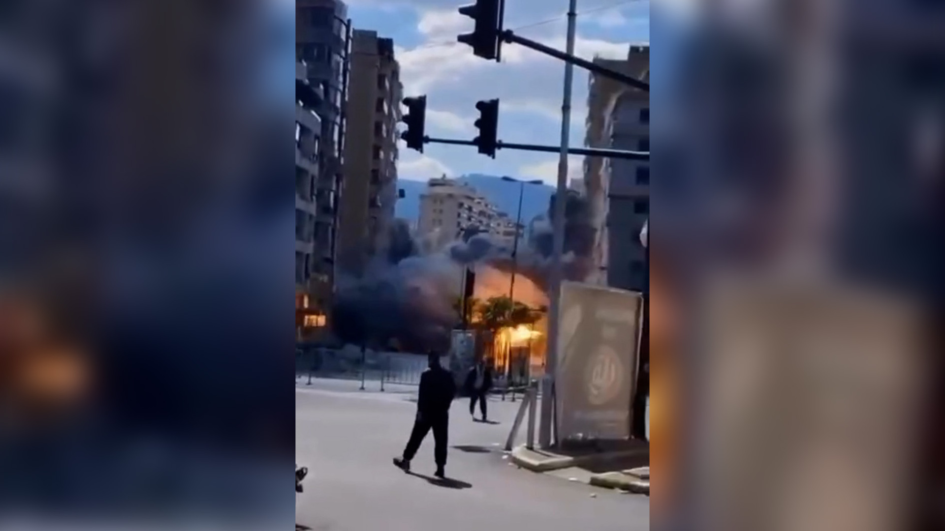 Video thumbnail for Moment building in Beirut southern suburbs was targeted by Israeli strike